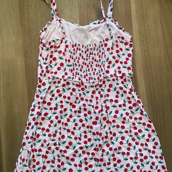 Cherry Print Dress with Straps - Picture 2 of 5